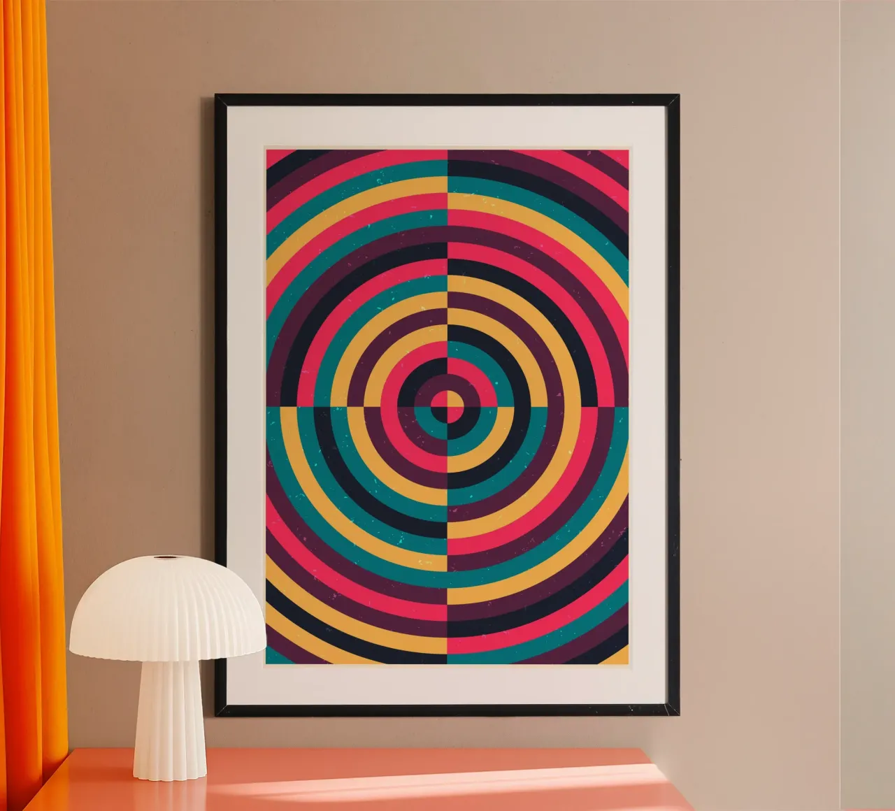 Op Art Target - Cerchi concentrici - Stampa retrò e affilata poster da Grungeo