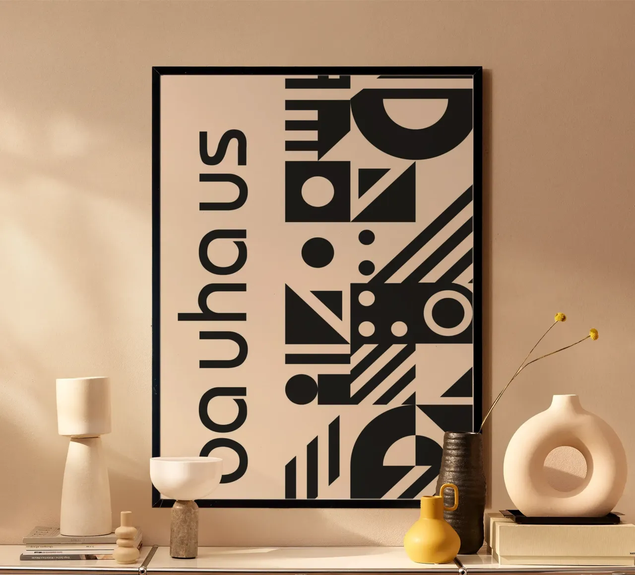 Bauhaus Geometric Pattern Black & White Abstract Art hahnemühle by Grungeo