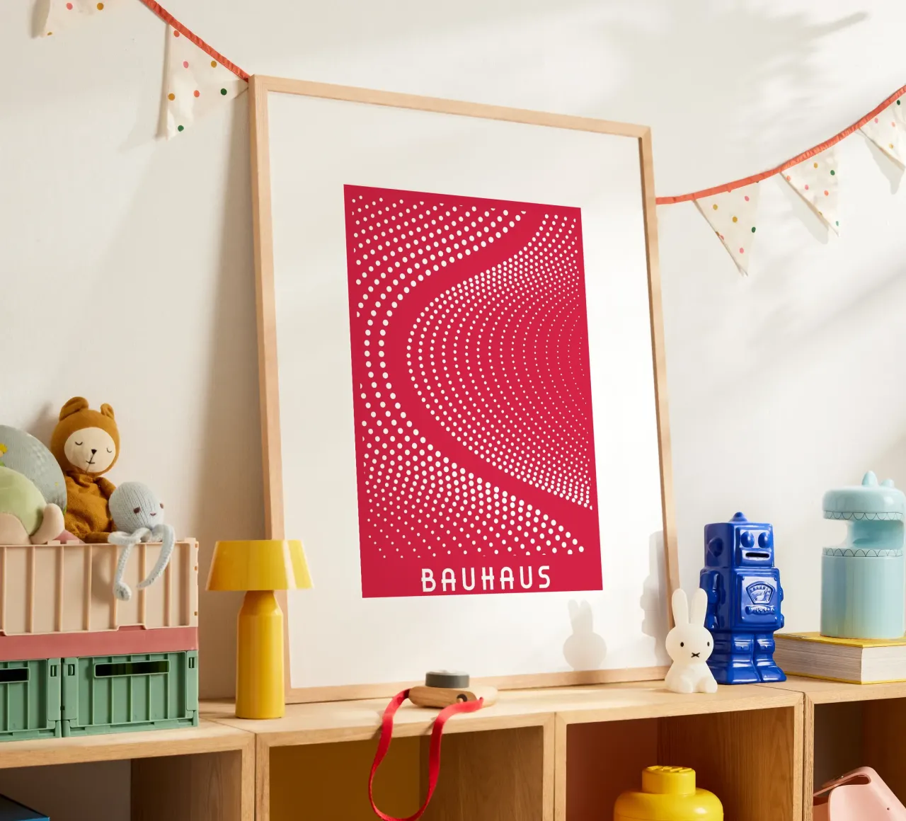 Bauhaus Op Art Dot Tunnel Red Abstract Geometric Print hahnemühle by Grungeo