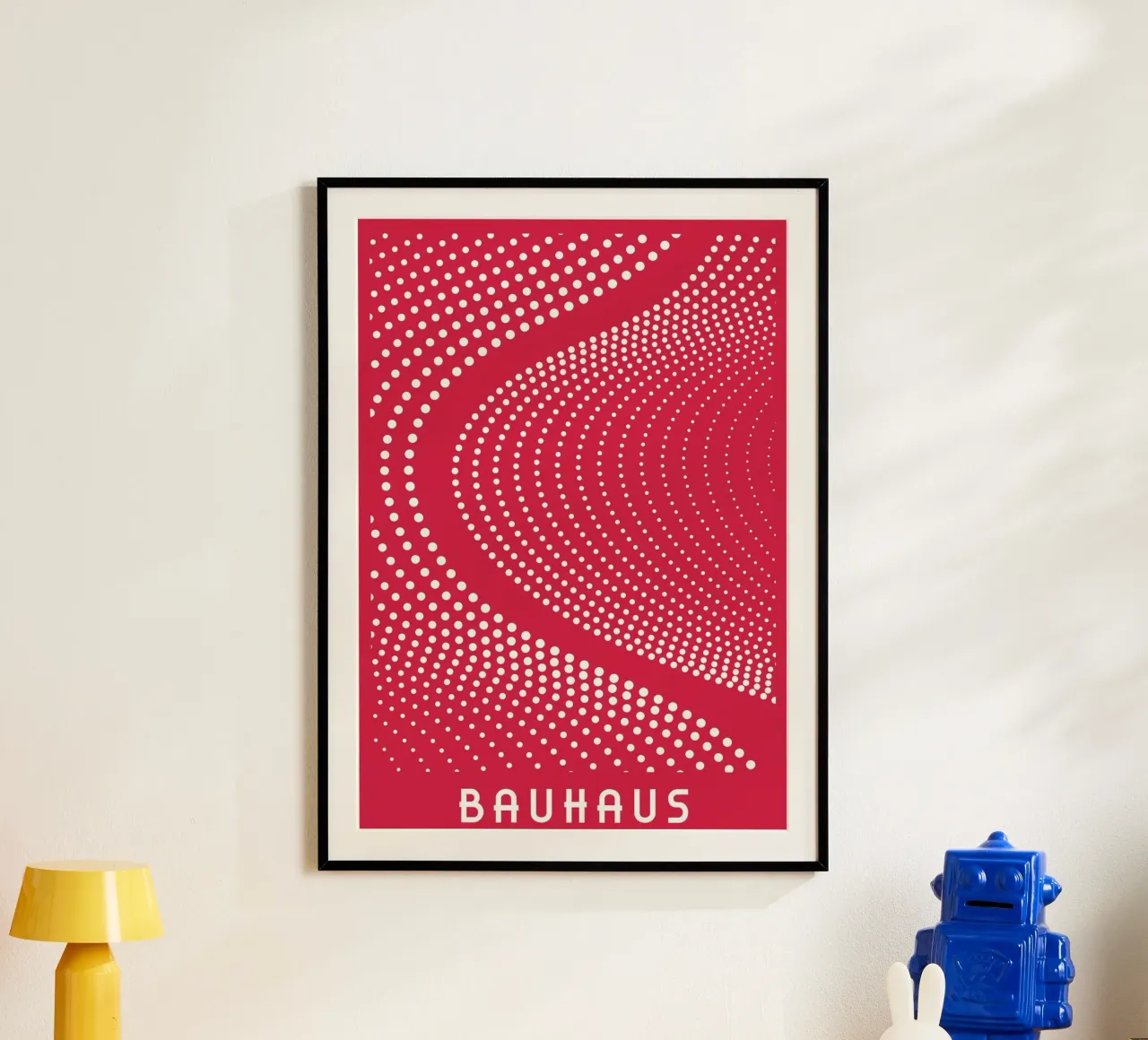 Bauhaus Op Art Dot Tunnel Red Abstract Geometric Print hahnemühle by Grungeo
