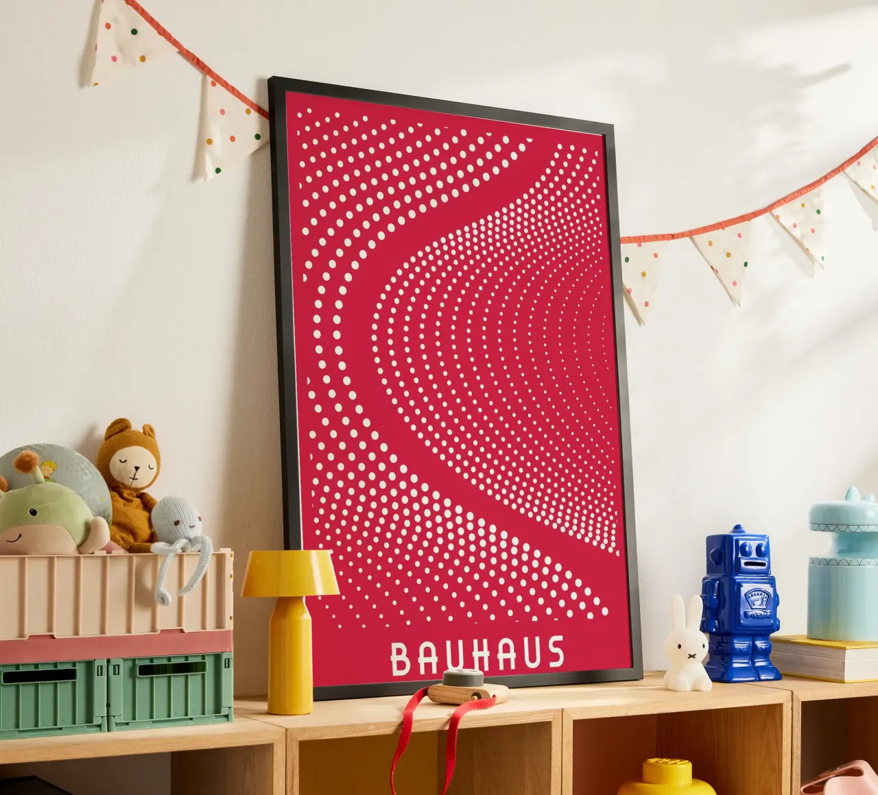 Bauhaus Op Art Dot Tunnel Red Abstract Geometric Print hahnemühle by Grungeo