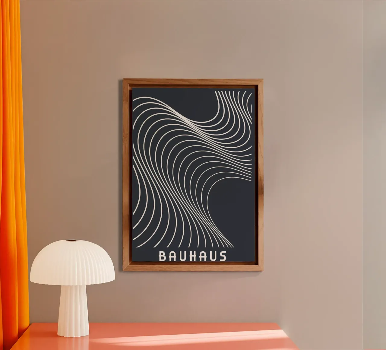 Bauhaus Op Art Linee ondulate Stampa astratta in bianco e nero pannello forex da Grungeo