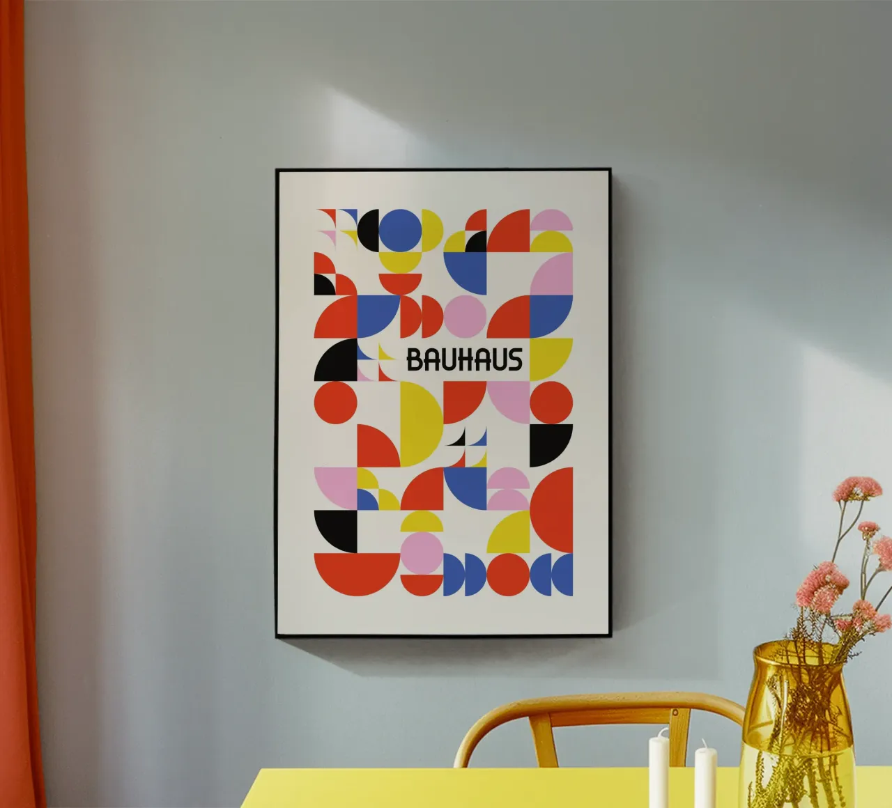 Bauhaus Forme geometriche Modello Colore vibrante Astratto plexiglass da Grungeo