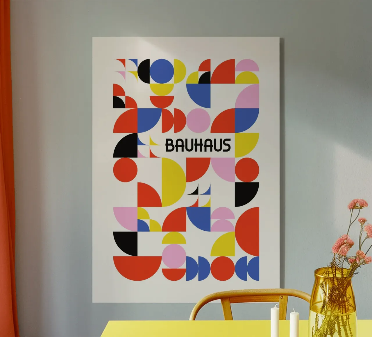 Bauhaus Forme geometriche Modello Colore vibrante Astratto plexiglass da Grungeo