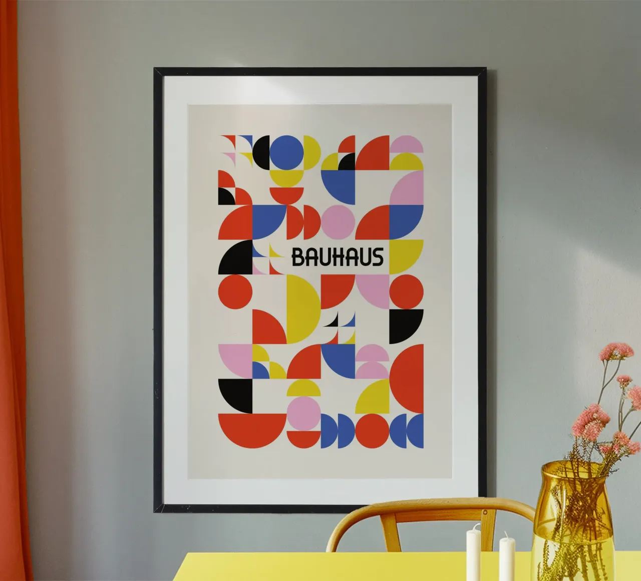 Bauhaus Forme geometriche Modello Colore vibrante Astratto carta hahnemühle da Grungeo