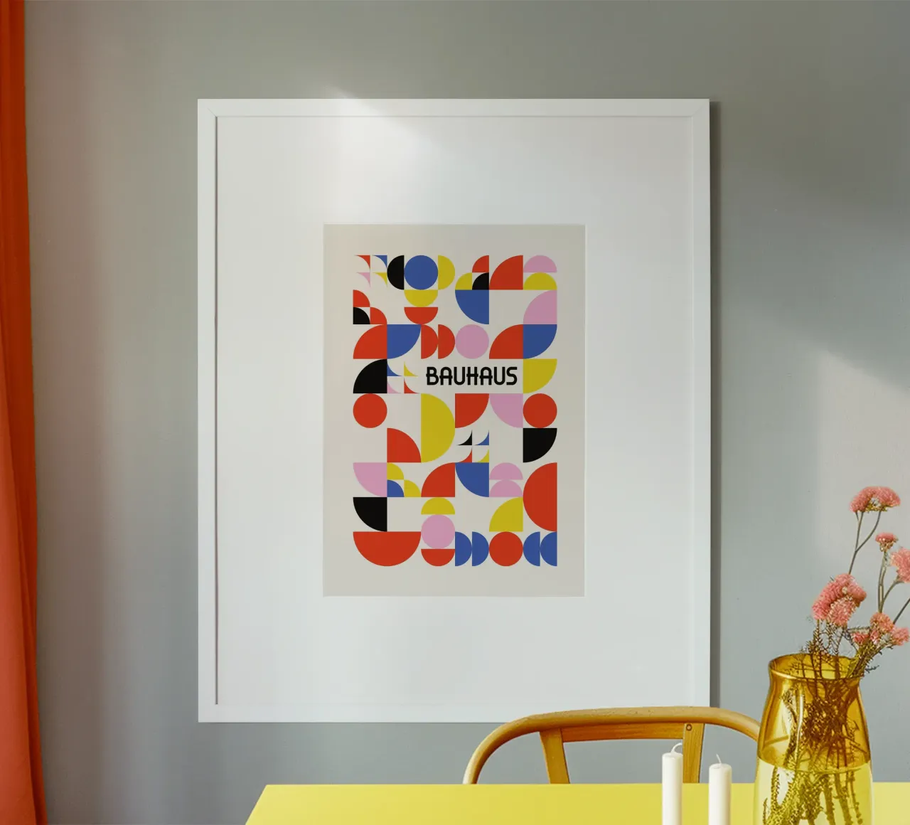 Bauhaus Forme geometriche Modello Colore vibrante Astratto carta hahnemühle da Grungeo
