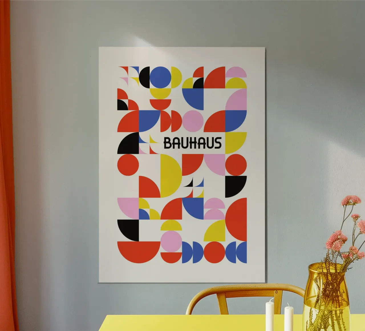 Bauhaus Forme geometriche Modello Colore vibrante Astratto carta hahnemühle da Grungeo