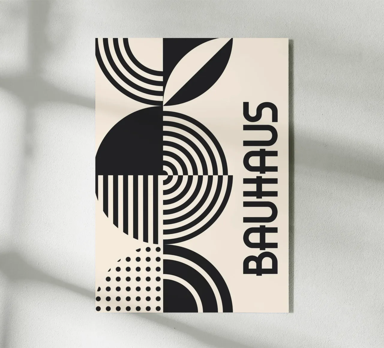 Bauhaus forme geometriche strisce bianco e nero astratto plexiglass da Grungeo