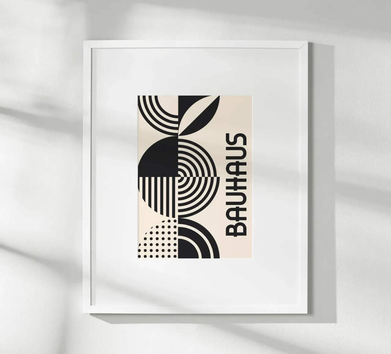 Bauhaus forme geometriche strisce bianco e nero astratto carta hahnemühle da Grungeo