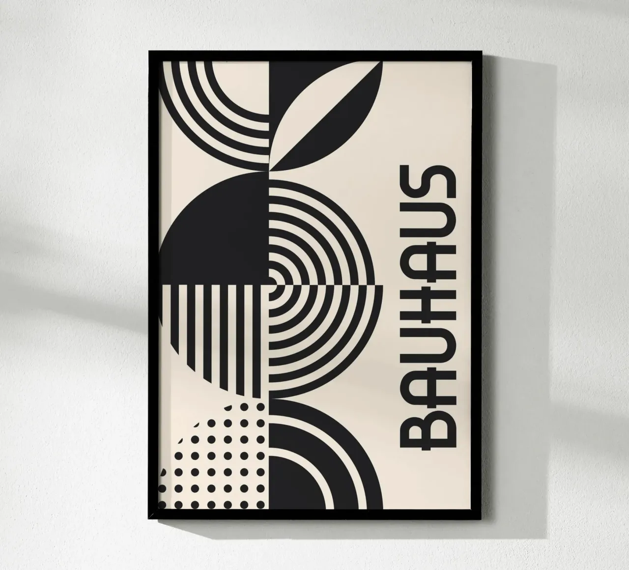 Bauhaus forme geometriche strisce bianco e nero astratto carta hahnemühle da Grungeo