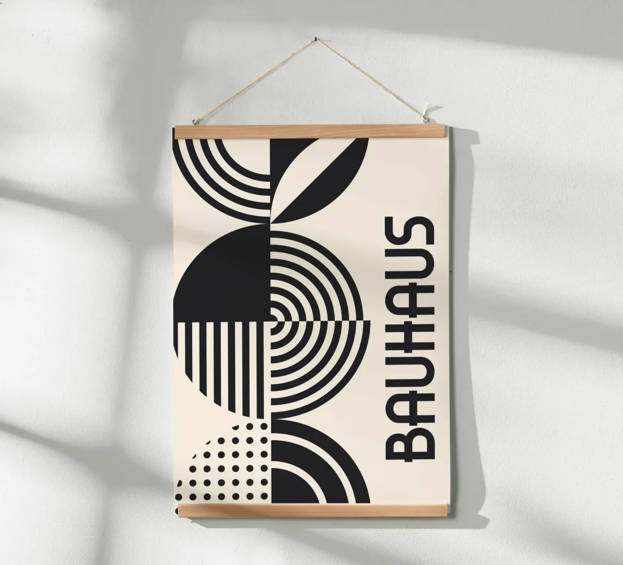 Bauhaus forme geometriche strisce bianco e nero astratto carta hahnemühle da Grungeo