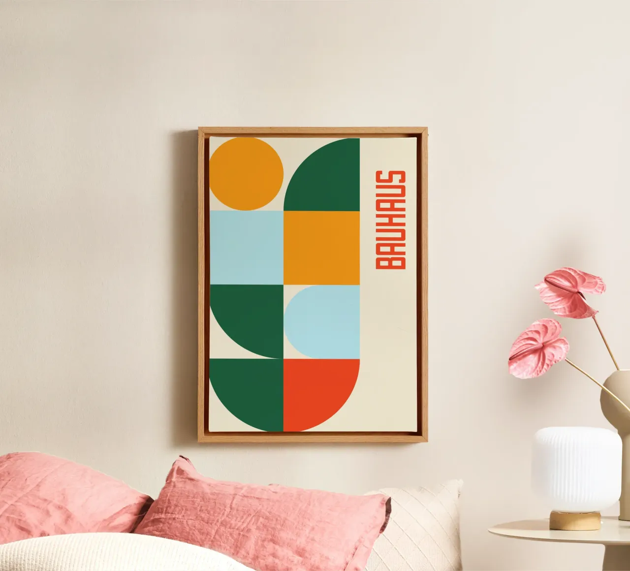 Bauhaus Forme geometriche a blocchi di colore Stampa d'arte astratta tela da Grungeo