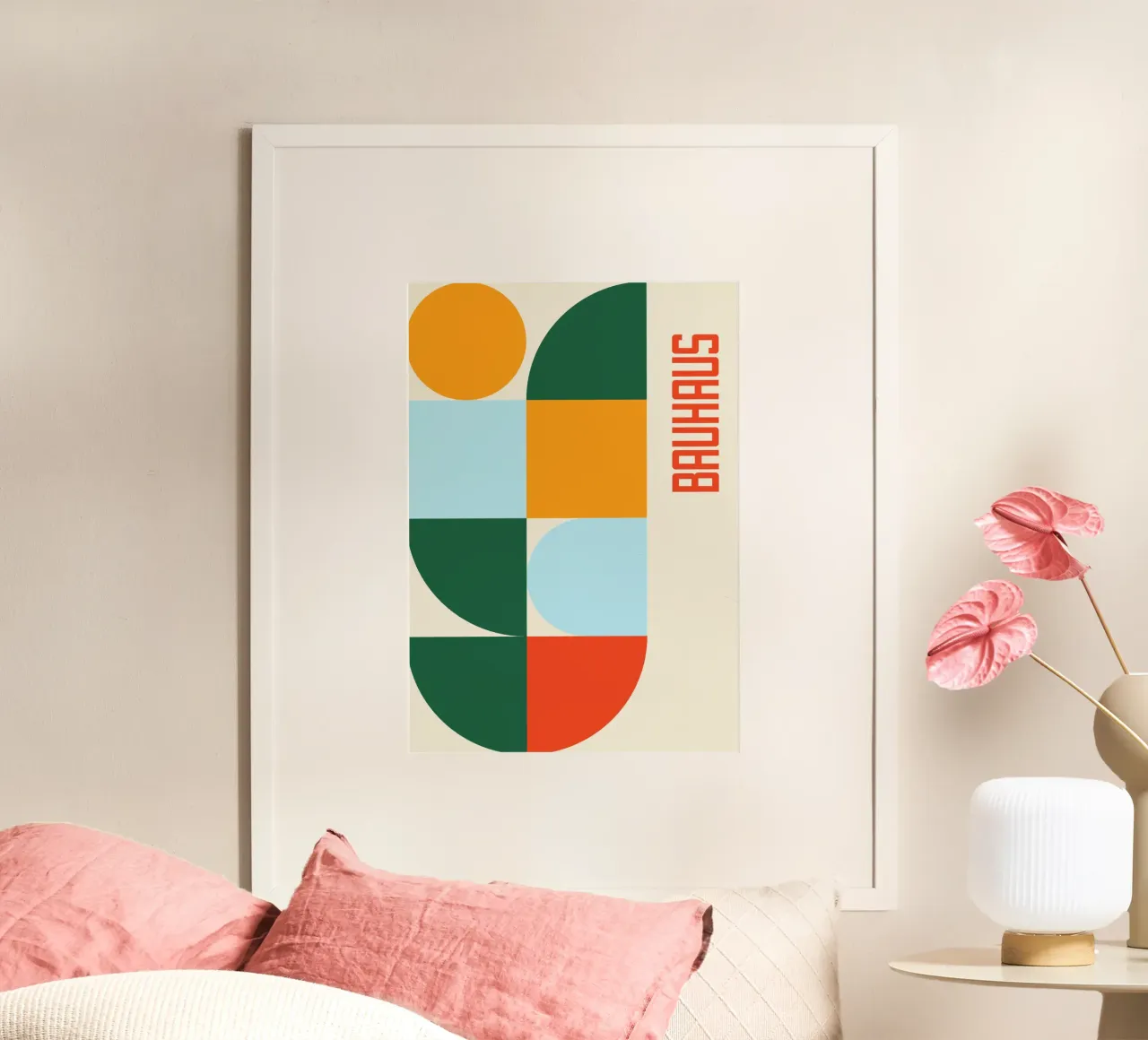 Impression d'art abstrait Bauhaus Geometric Shapes Color Block hahnemühle de Grungeo