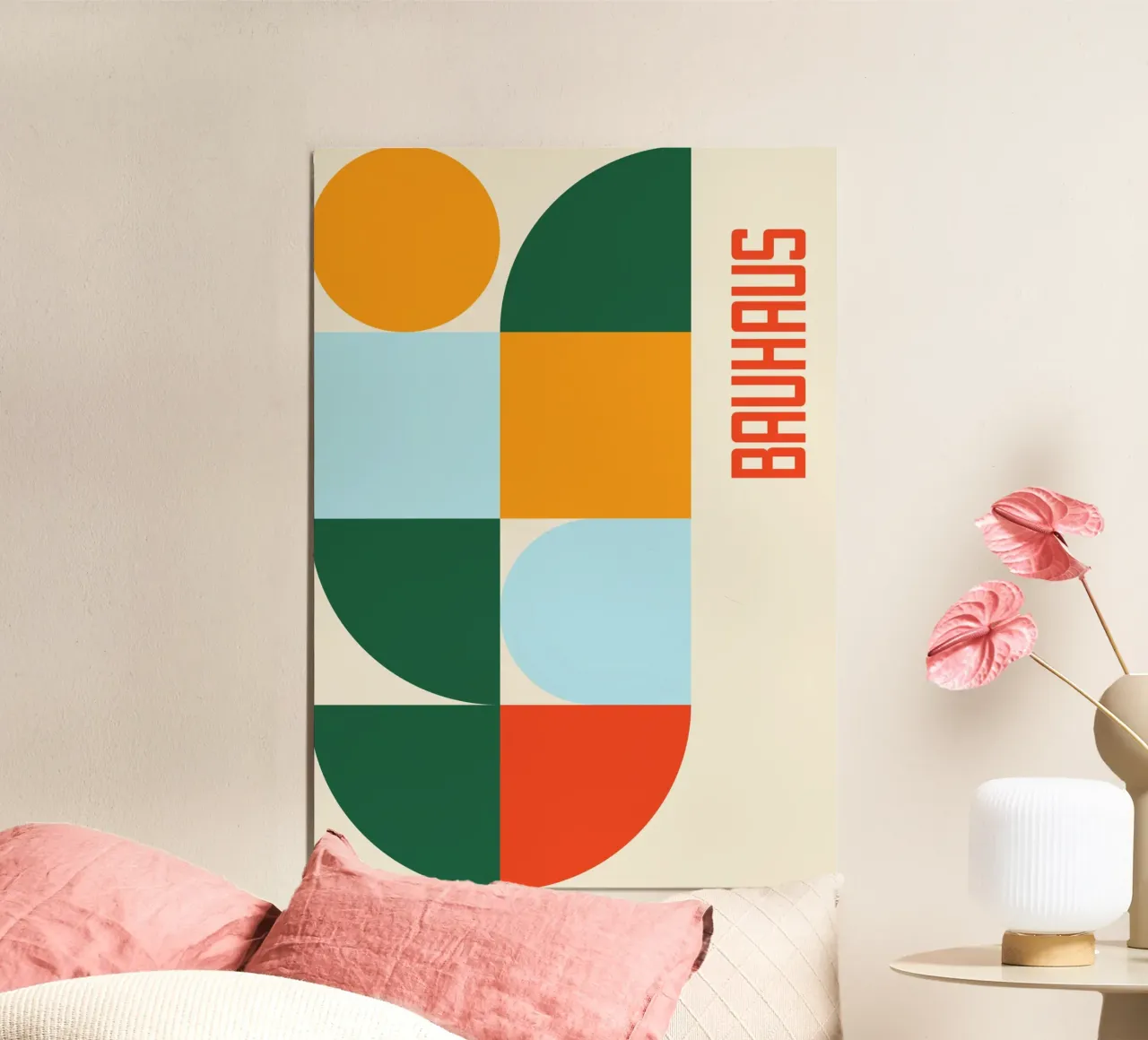 Impression d'art abstrait Bauhaus Geometric Shapes Color Block hahnemühle de Grungeo