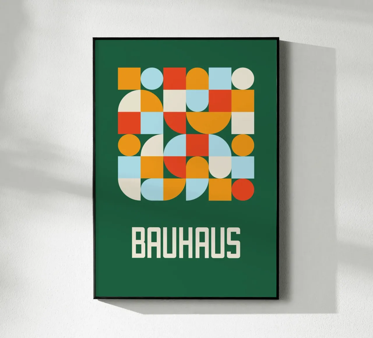 Bauhaus Formas Geométricas Verde Bosque Color Block Art metacrilato de Grungeo
