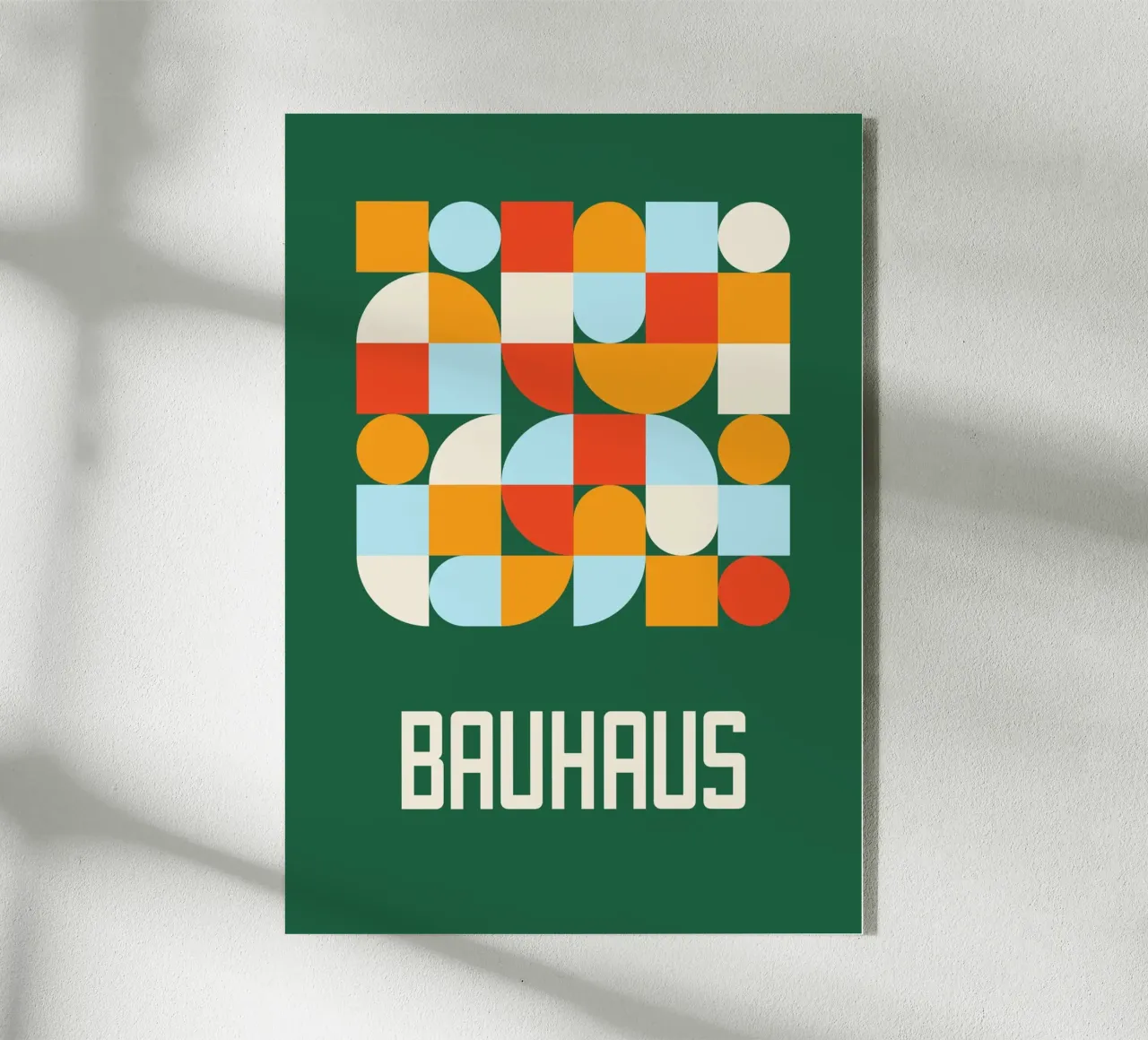 Bauhaus Formas Geométricas Verde Bosque Color Block Art metacrilato de Grungeo