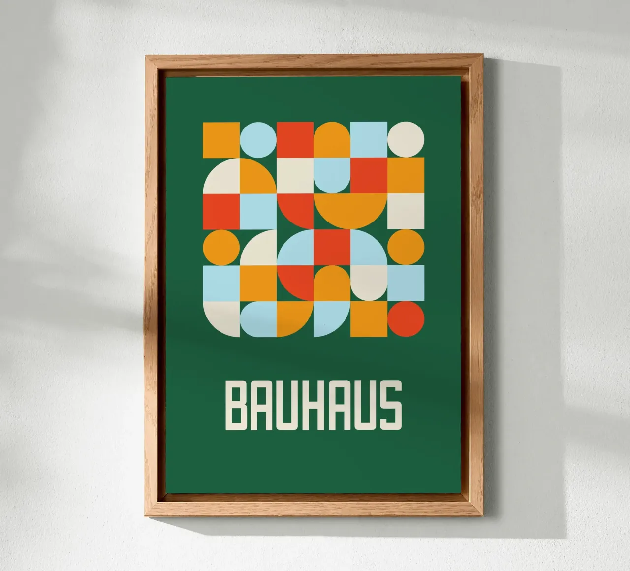 Bauhaus Forme geometriche Verde foresta Arte a blocchi di colore pannello forex da Grungeo
