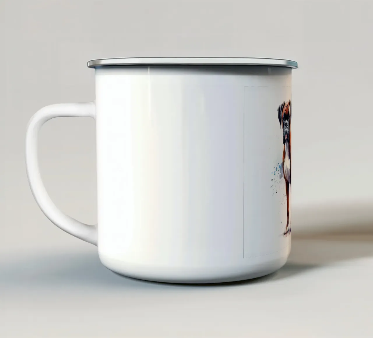 Cane boxer in acquerello tazza in smalto da 🎁 NOBELART
