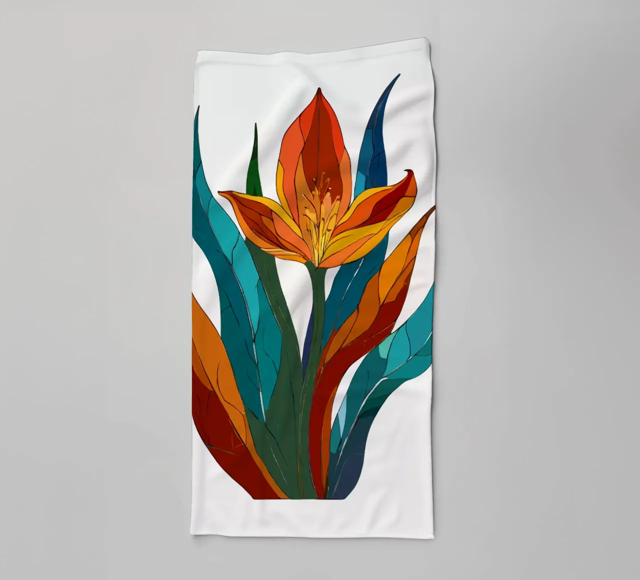 Abstrait floral vibrant serviette de bain de Artistic-shop