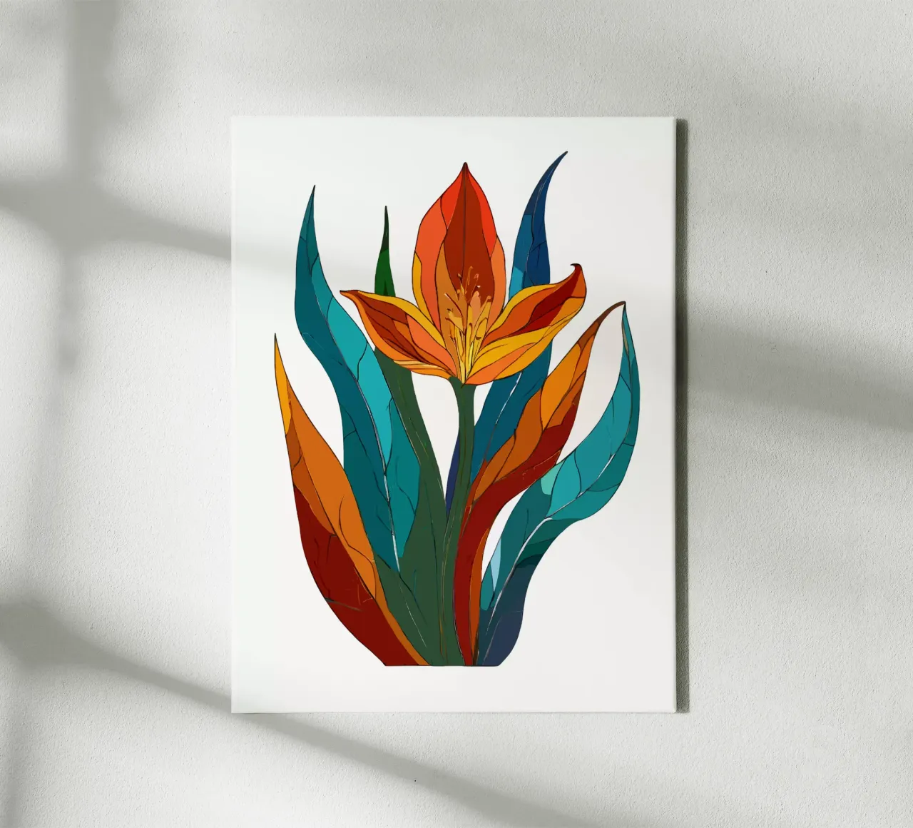 Levendig bloemenabstract canvas met Baklijst van Artistic-shop