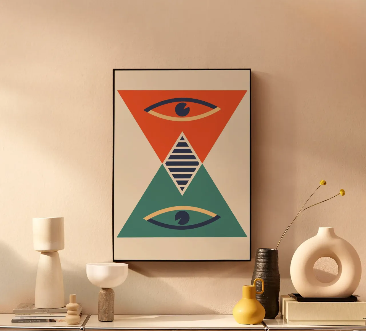 Surreale occhio a clessidra astratto geometrico Bauhaus Print plexiglass da Grungeo