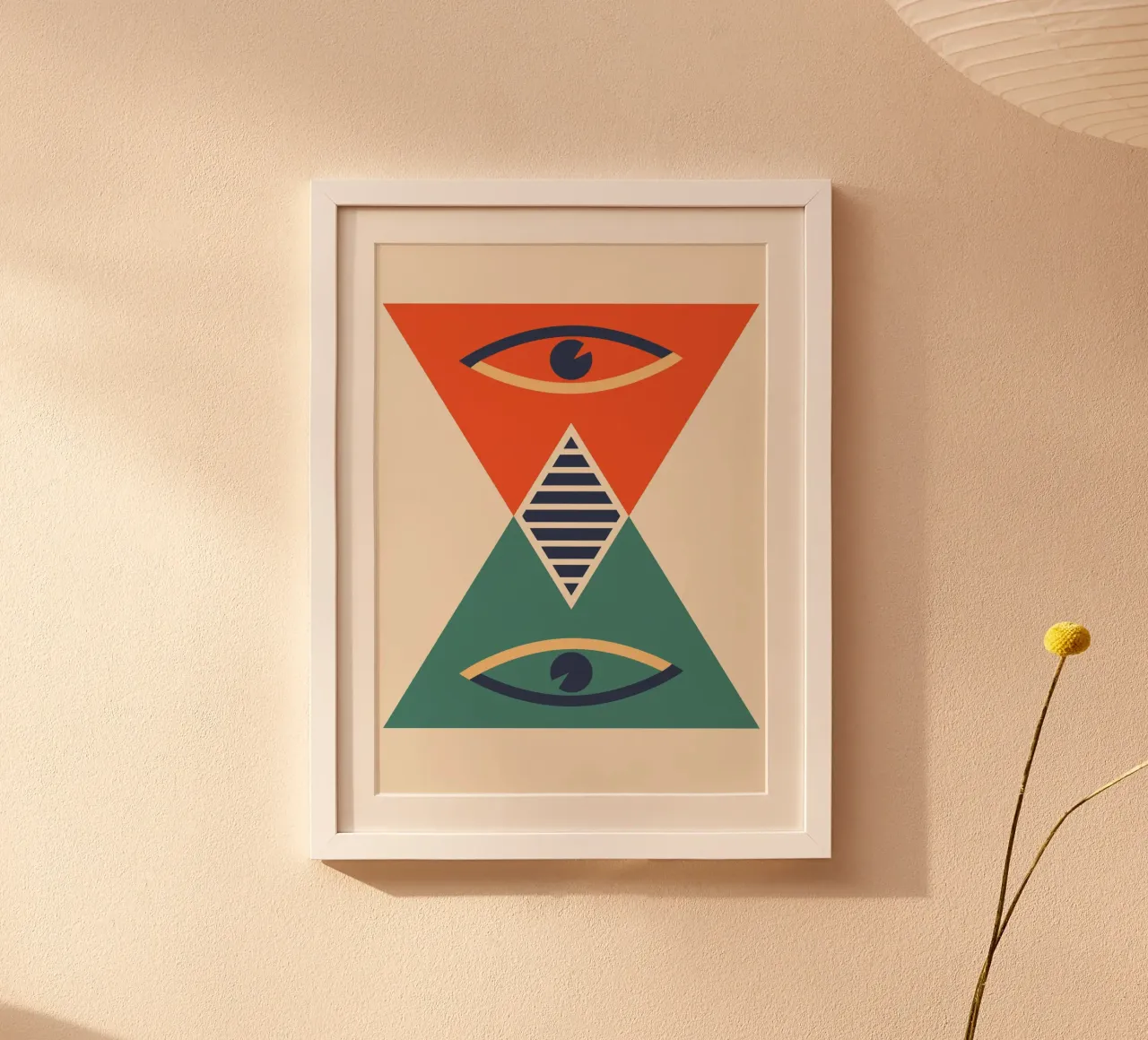 Surreal Hourglass Eye Abstract Geometric Bauhaus Print hahnemühle by Grungeo