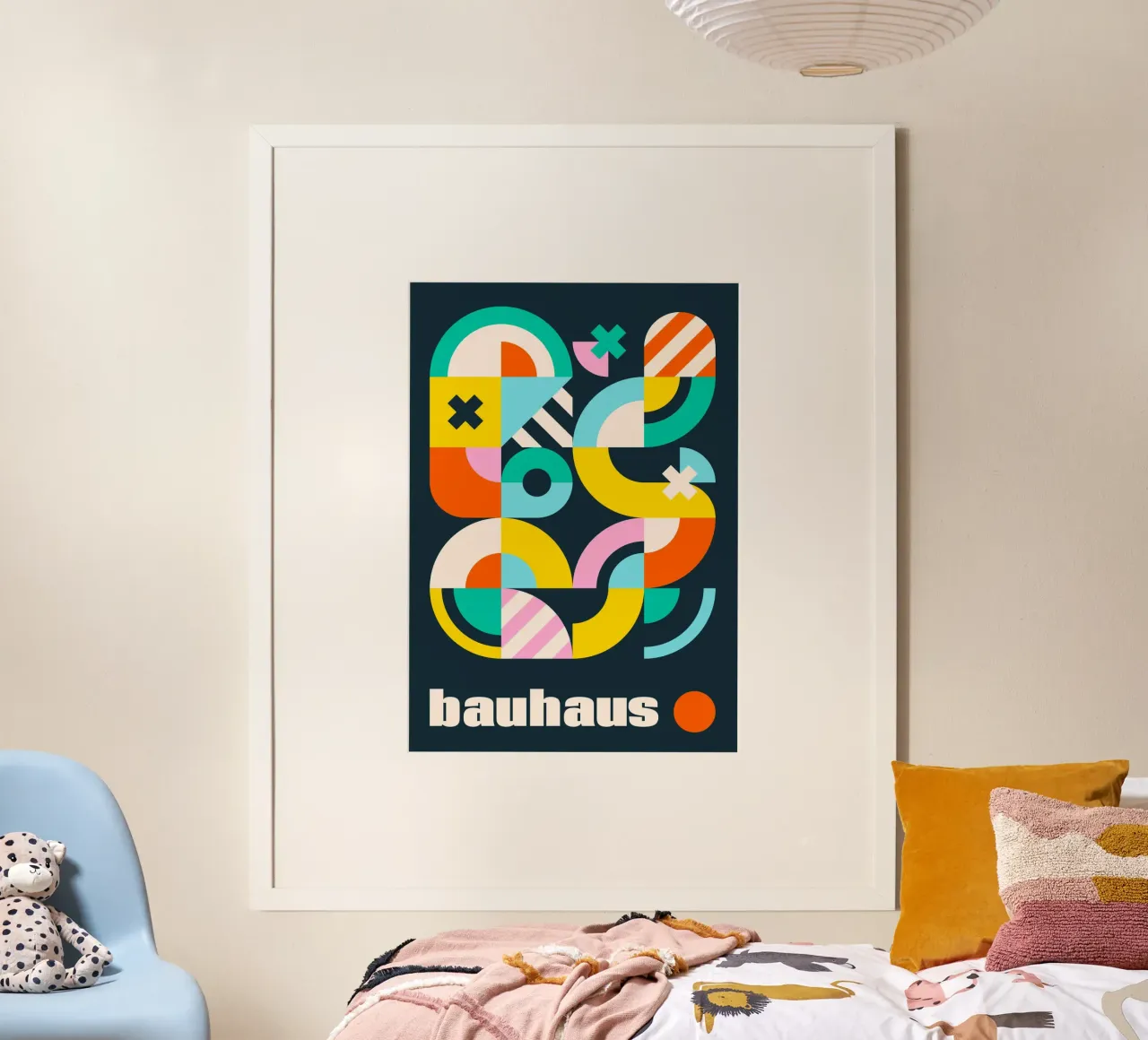 Bauhaus Forme geometriche Complesso Poster scuro vibrante carta hahnemühle da Grungeo