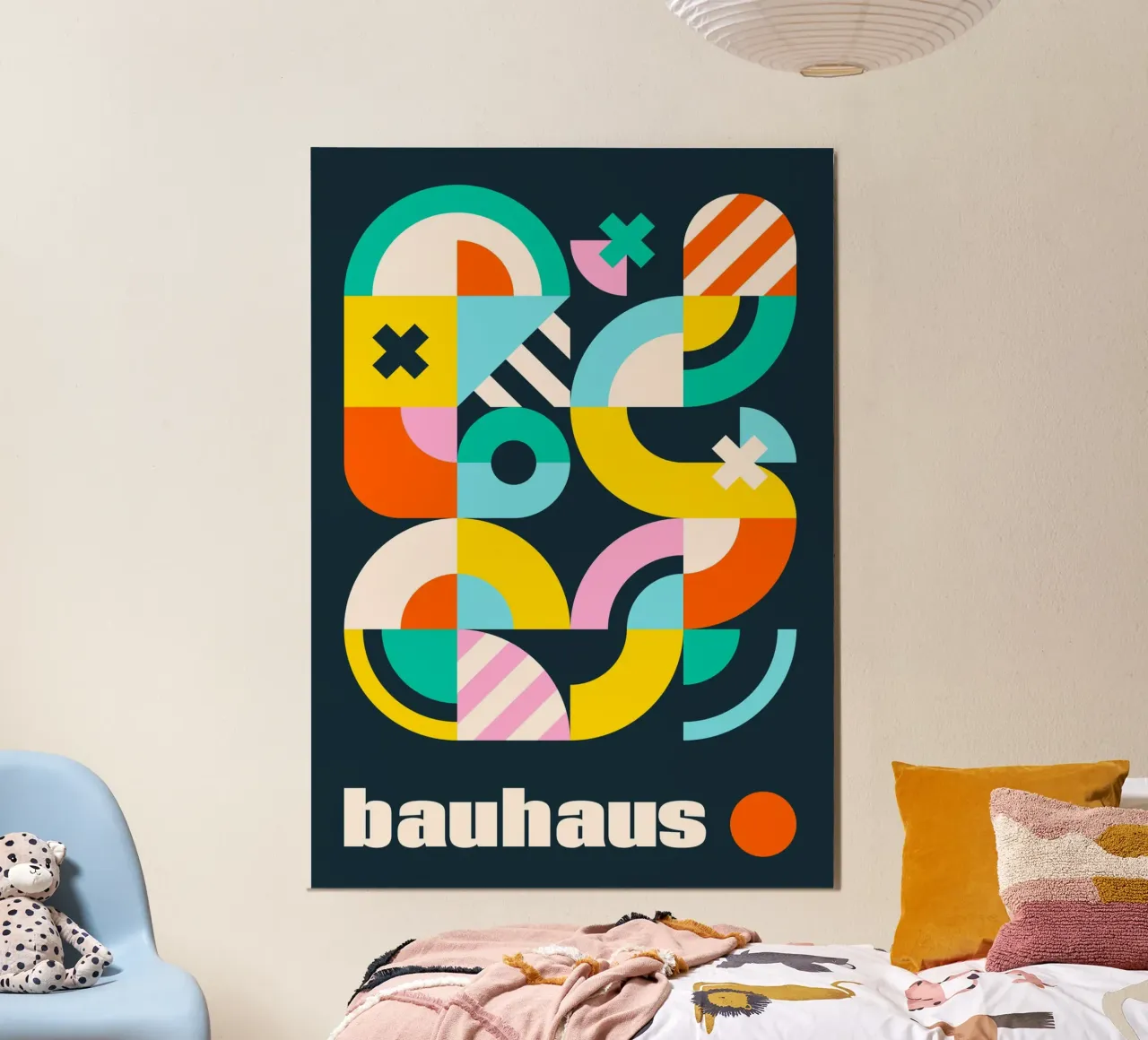 Bauhaus Forme geometriche Complesso Poster scuro vibrante carta hahnemühle da Grungeo