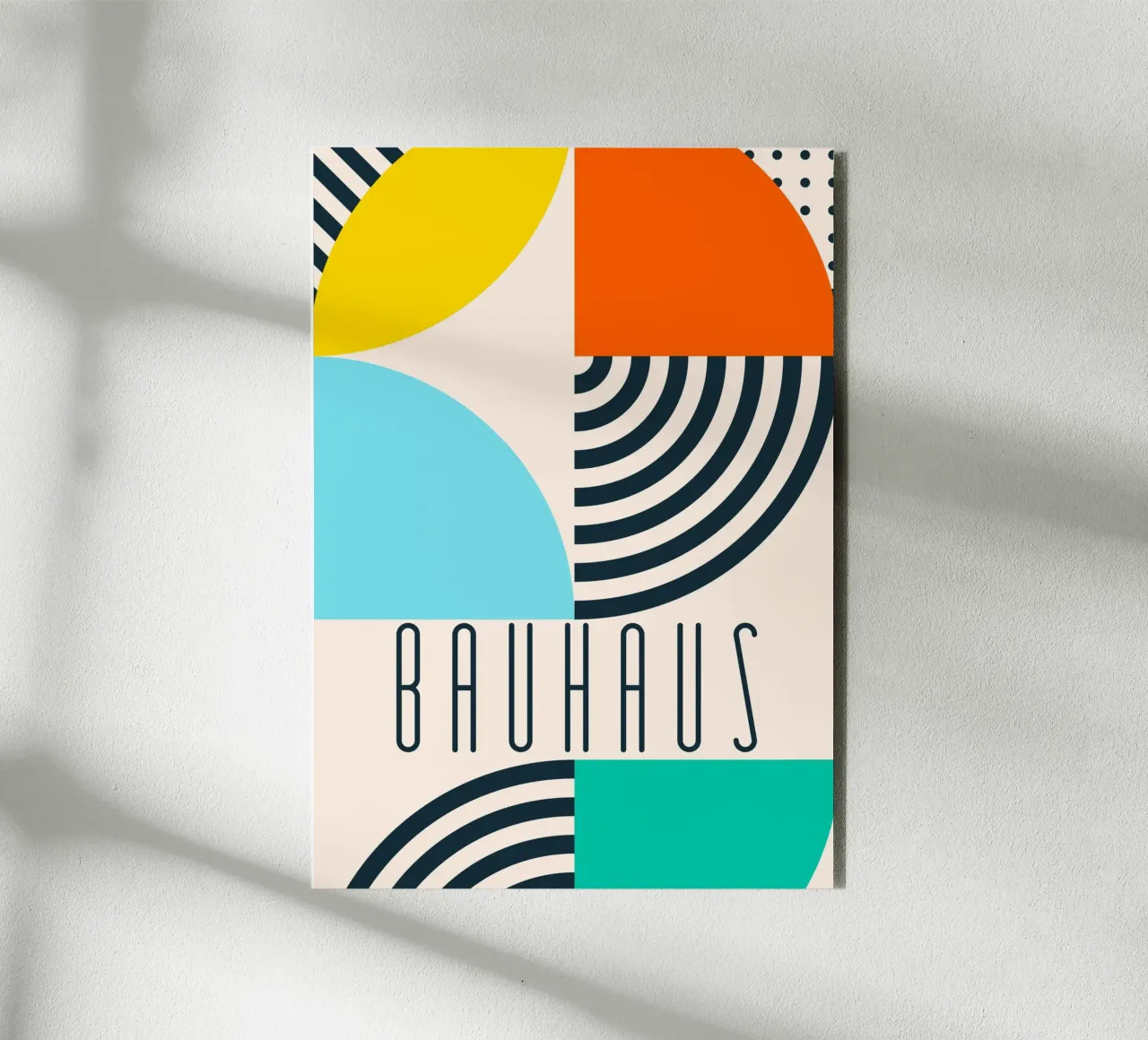Bauhaus Forme geometriche Archi Colore vibrante Astratto pannello forex da Grungeo