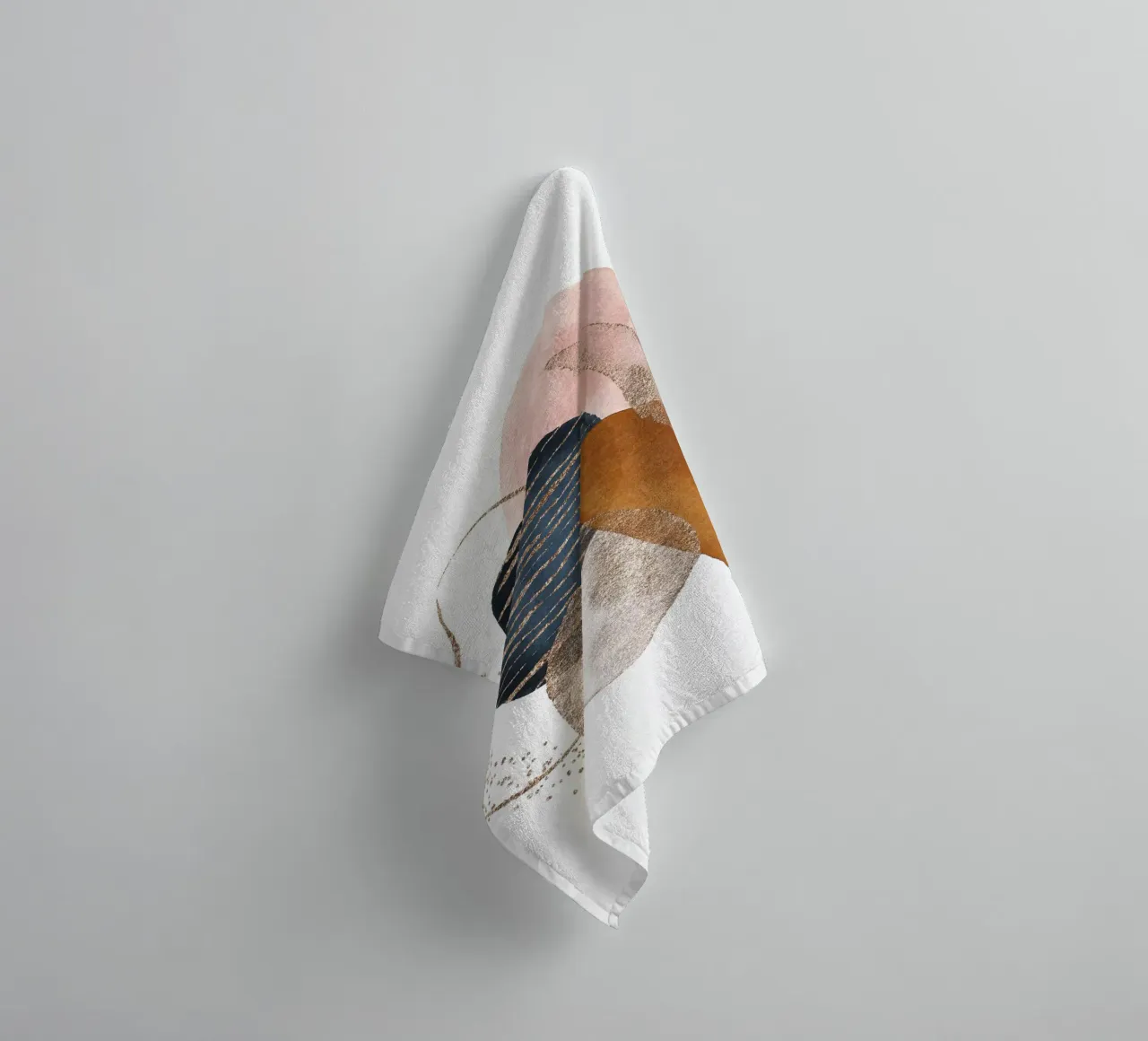 Abstract shapes - gold and pastel colours towel by Whole©