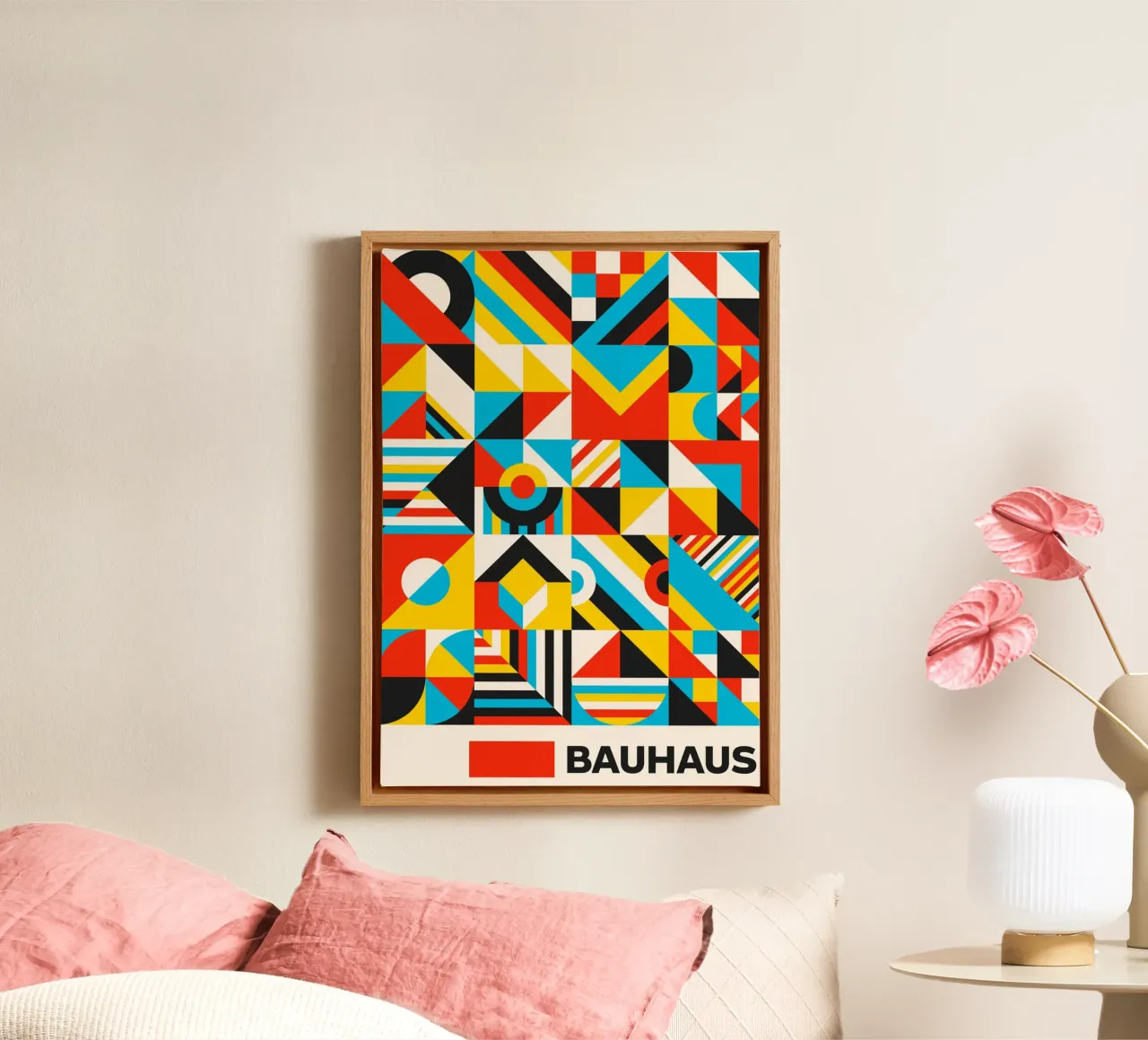 Maximalista Bauhaus modello geometrico Mosaico Stampa d'arte Descrive tela da Grungeo