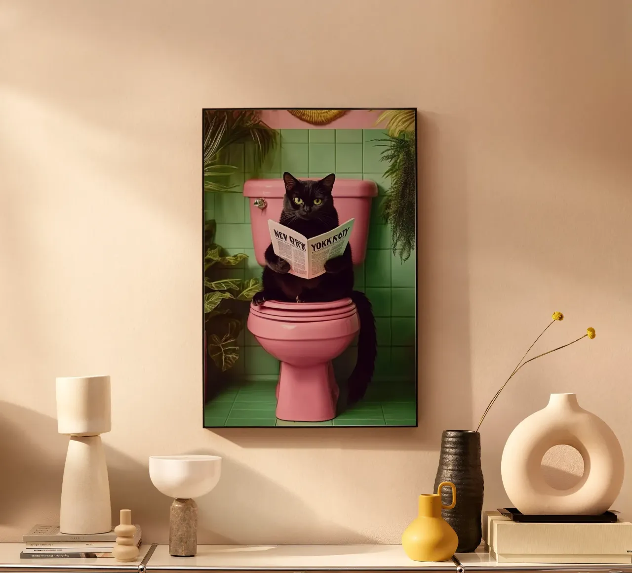 Katze liest Zeitung plexiglass da NORDLICHT DESIGNS