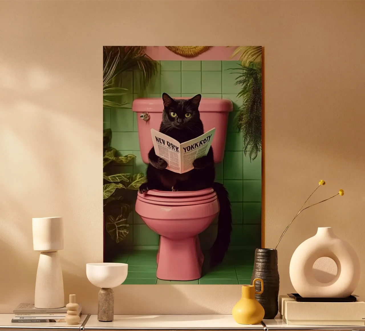 Katze liest Zeitung plexiglass da NORDLICHT DESIGNS