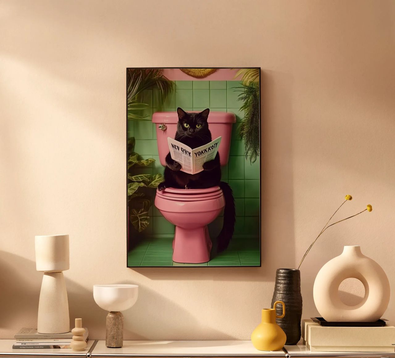 Katze liest Zeitung alluminio dibond da NORDLICHT DESIGNS