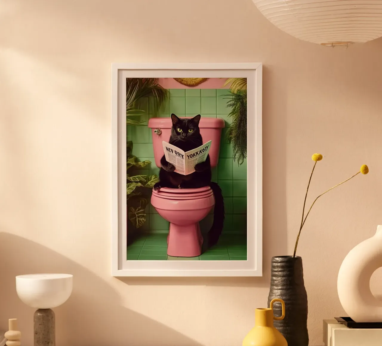 Katze liest Zeitung poster de NORDLICHT DESIGNS