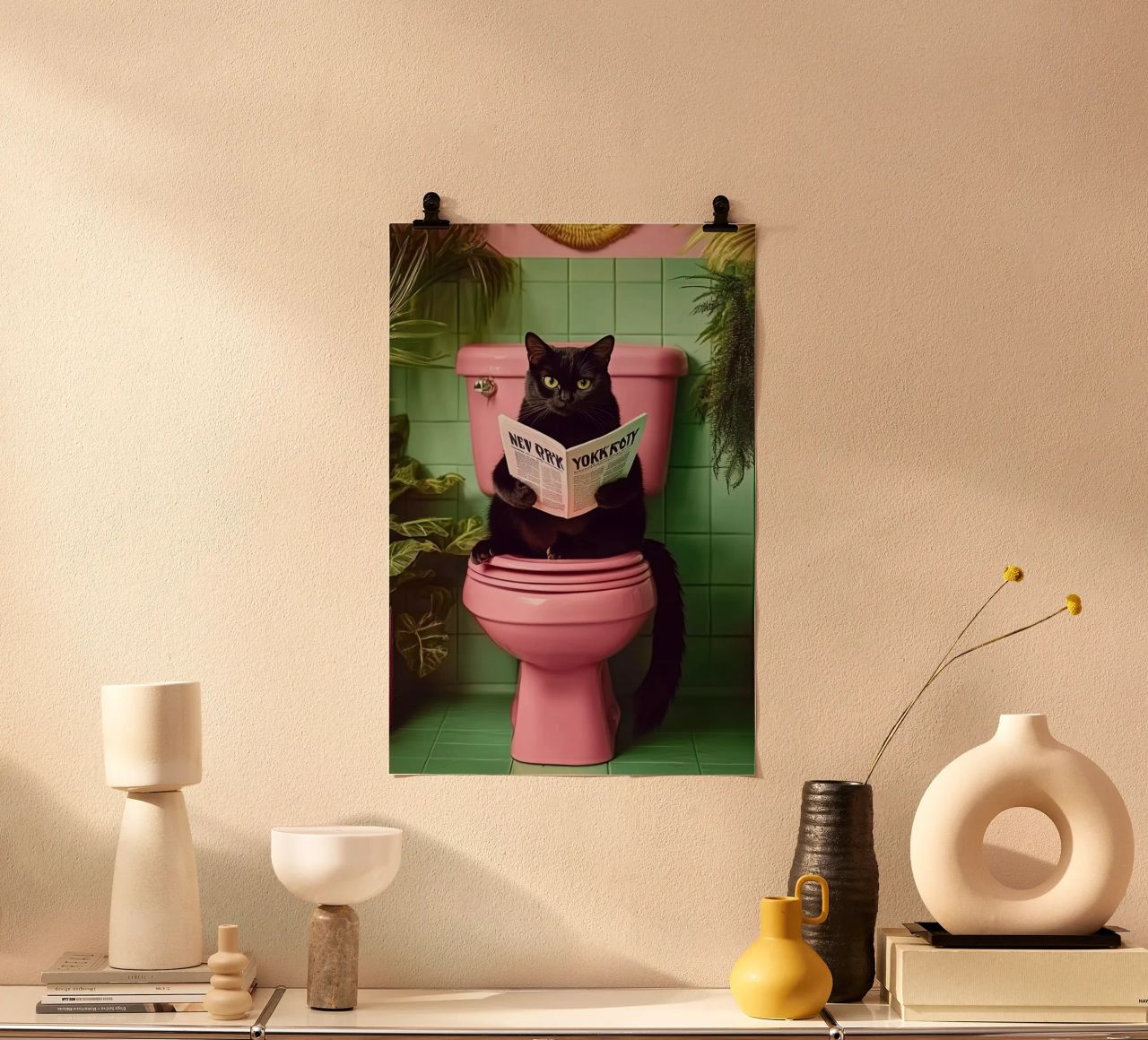Katze liest Zeitung Poster von NORDLICHT DESIGNS