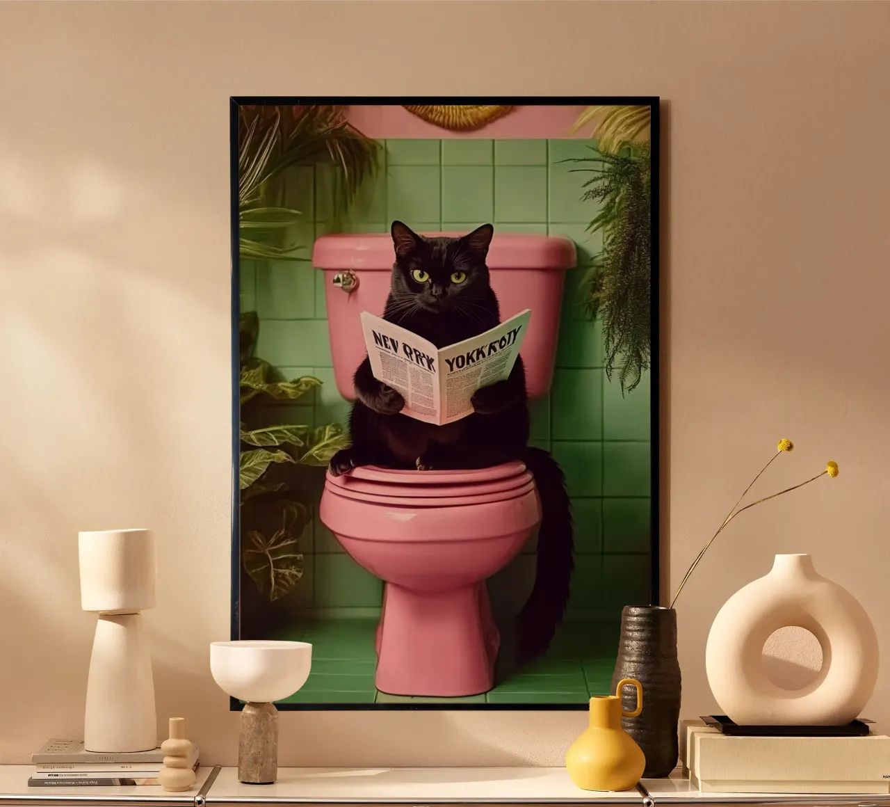 Katze liest Zeitung poster de NORDLICHT DESIGNS