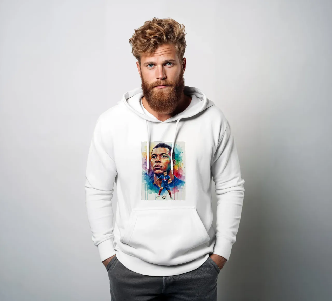 Kylian Mbappe arte felpa con cappuccio da Kalis