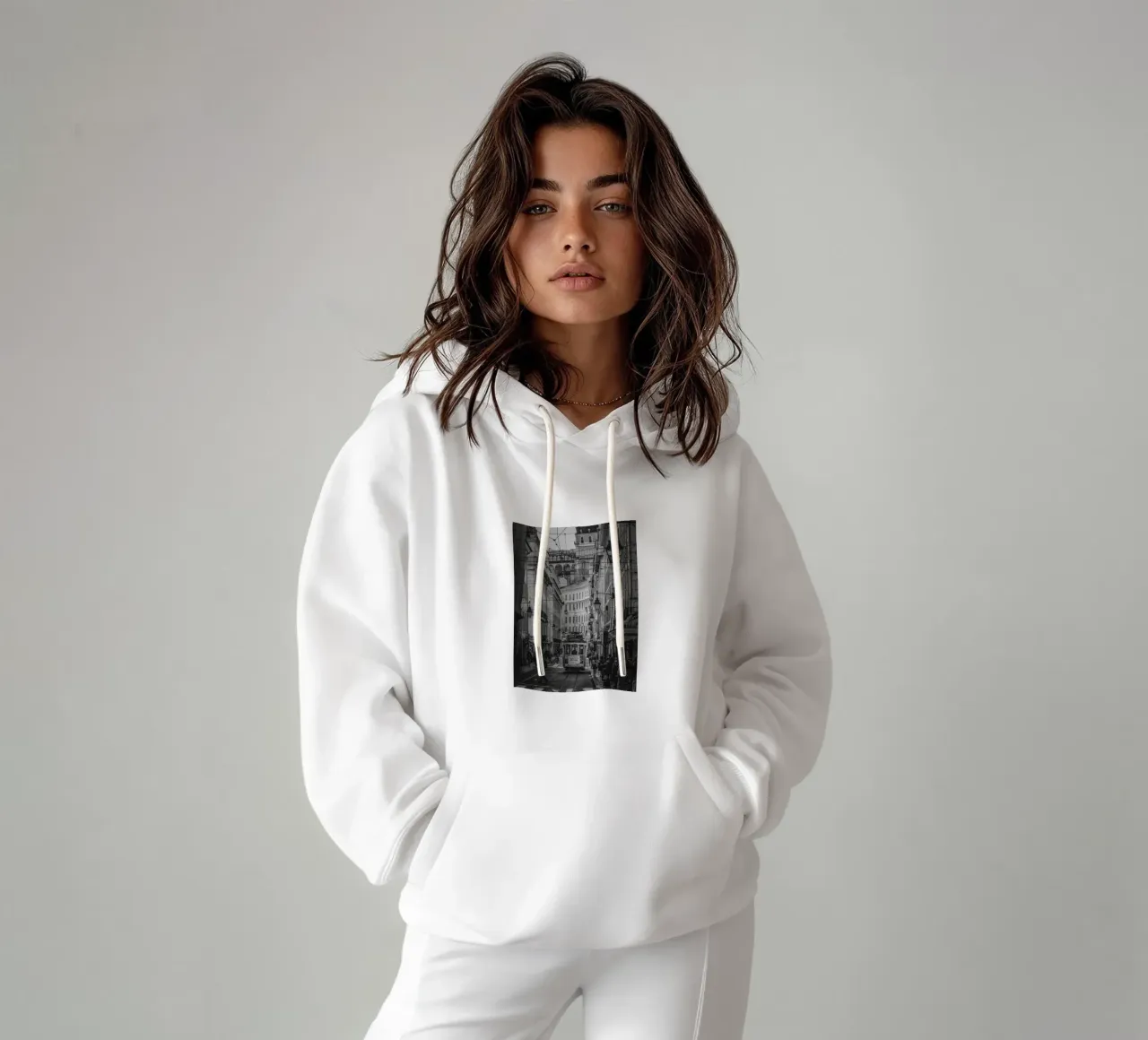 Tranvía de Lisboa sudadera con capucha de Marcel Bisig
