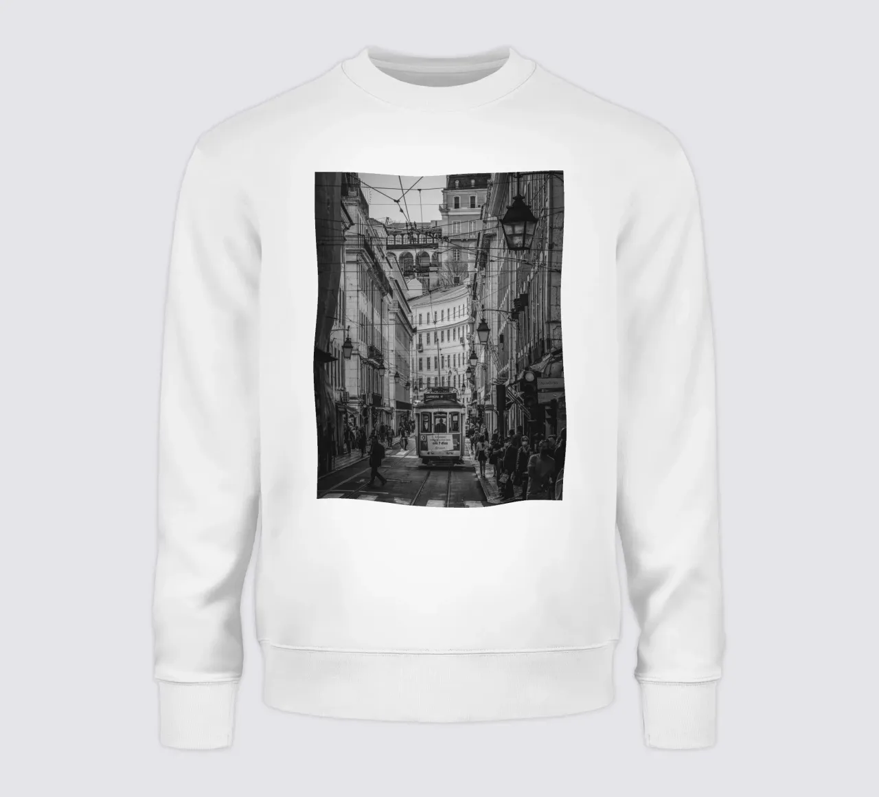 Lisbon Street Car sweatshirt by Marcel Bisig