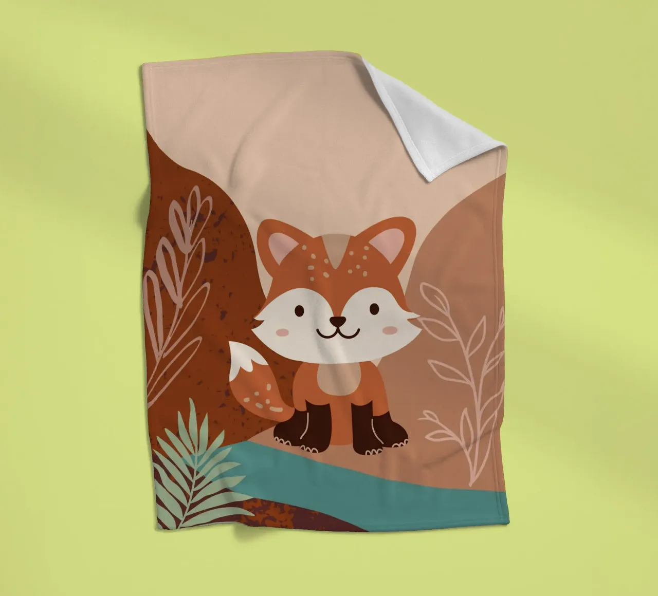 Piccola volpe della foresta coperta in pile da Berwies Artwork
