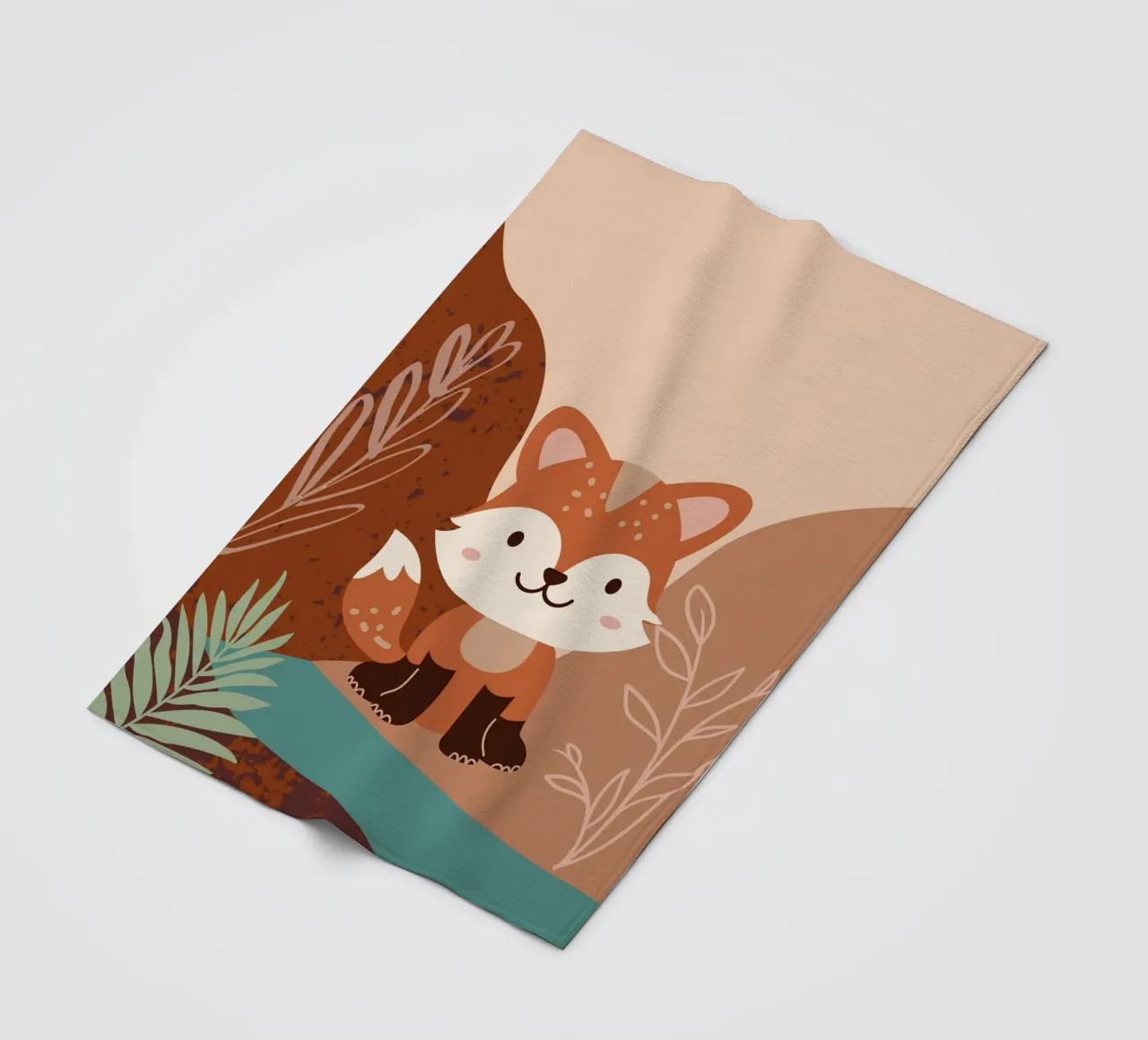 Piccola volpe della foresta coperta in pile da Berwies Artwork