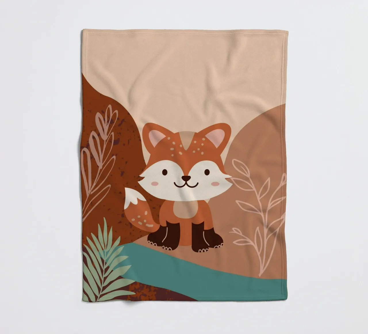 Piccola volpe della foresta coperta in pile da Berwies Artwork