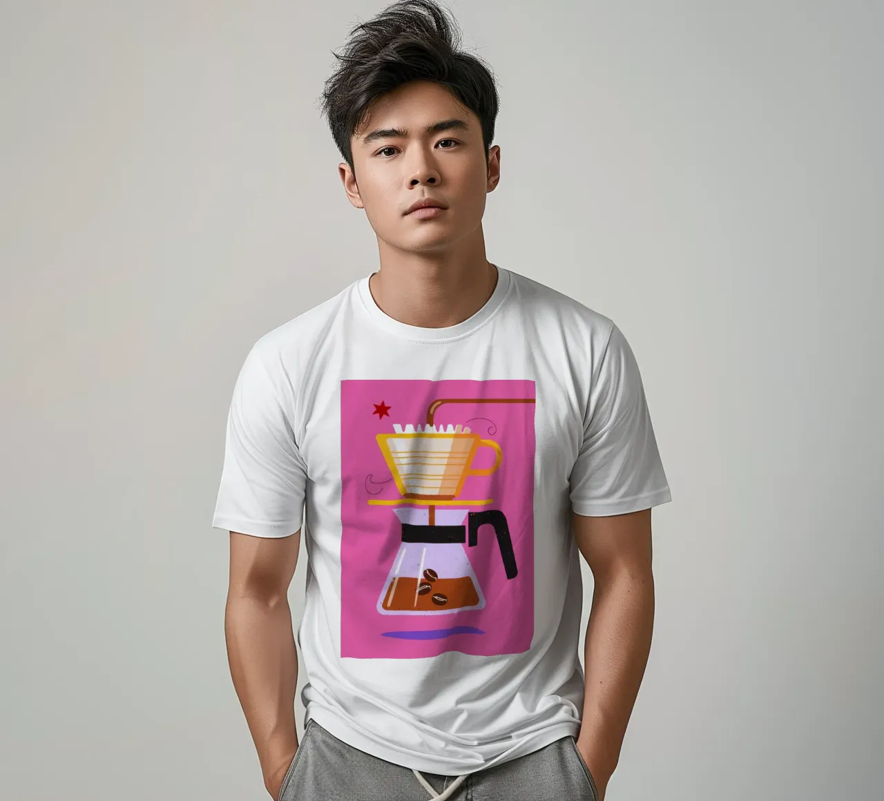 Caffè rosa da versare t-shirt da Sun Riser
