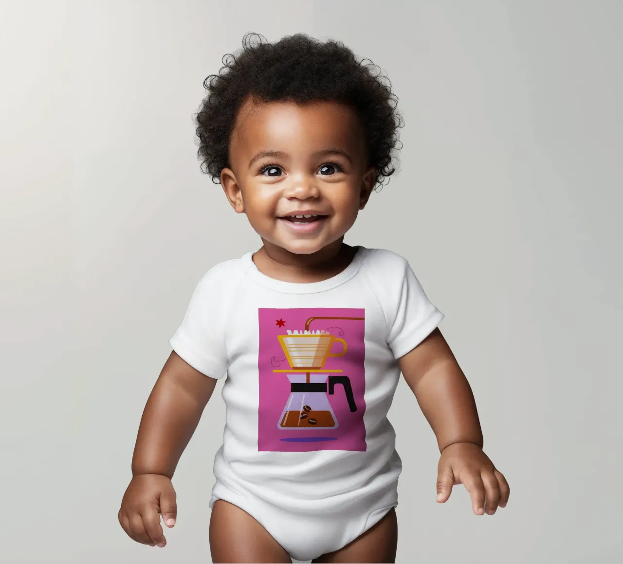 Caffè rosa da versare body neonato maniche corte da Sun Riser