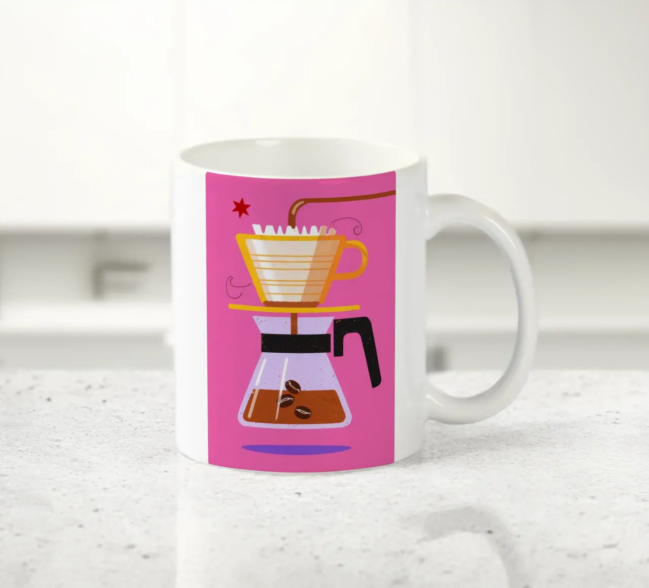 Caffè rosa da versare tazza in ceramica da Sun Riser