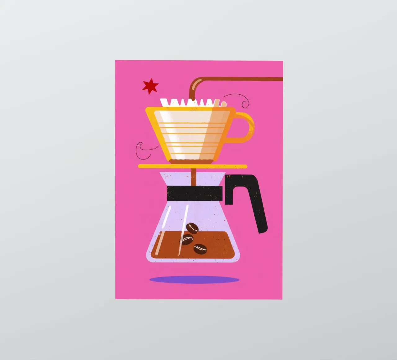 Caffè rosa da versare adesivo da Sun Riser