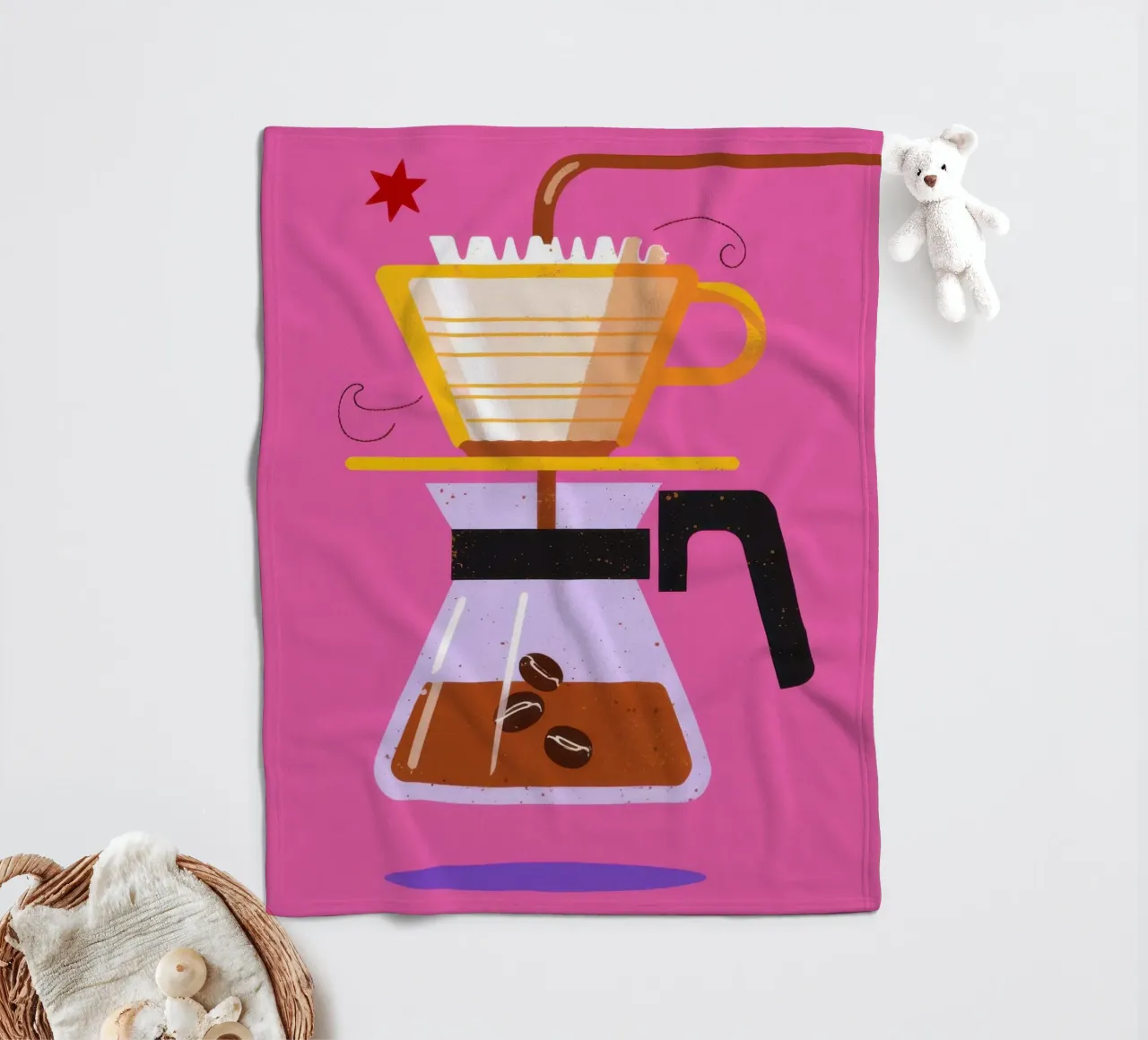 Caffè rosa da versare coperta in pile da Sun Riser