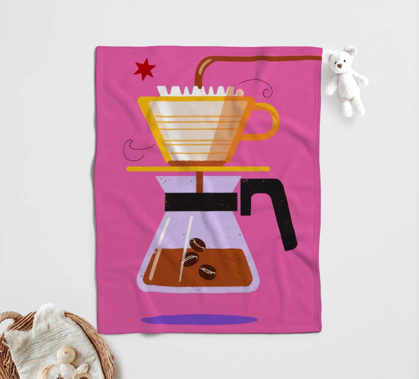 Rosa Gießkaffee Fleecedecke von Sun Riser