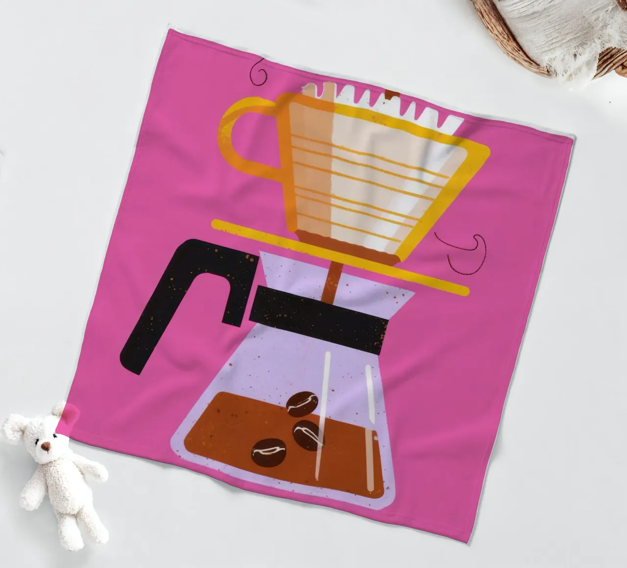 Caffè rosa da versare coperta in pile da Sun Riser